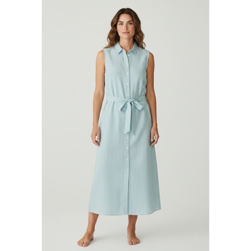 The Shirt by Rochelle Behrens 100% Linen Dress in Green NWT Size XX-Large